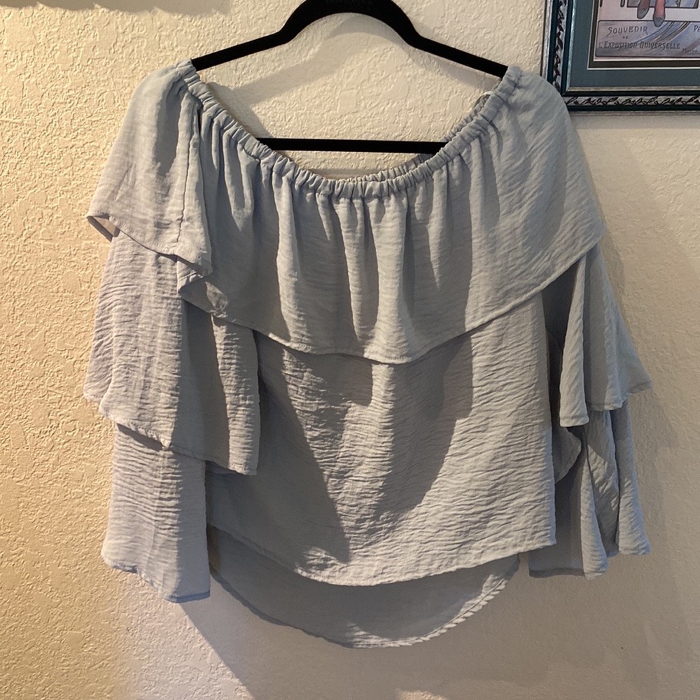 🌊 love, fire M Size Seafoam Flounce Peasant Top